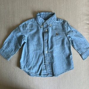 Ralph Lauren Chambray button down shirt, 12 months